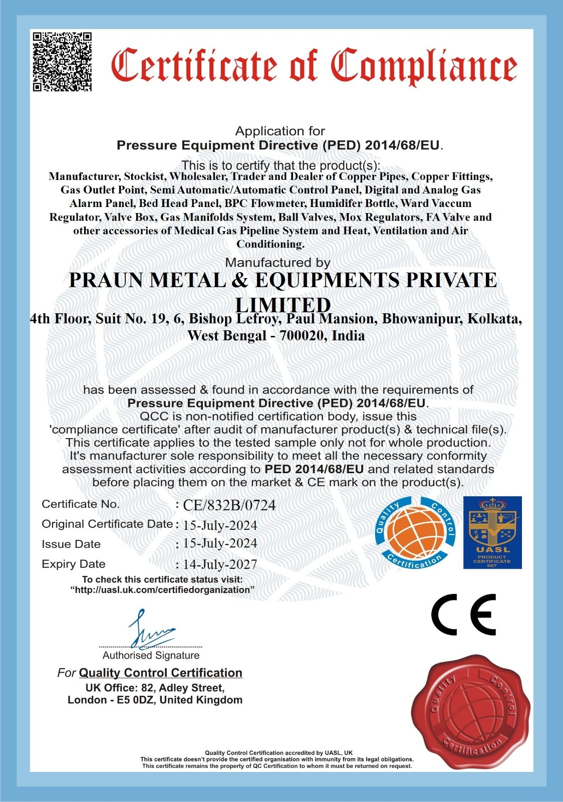 A Certificate of Compliance