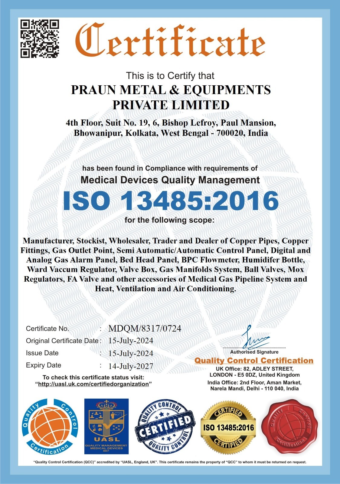 ISO certification